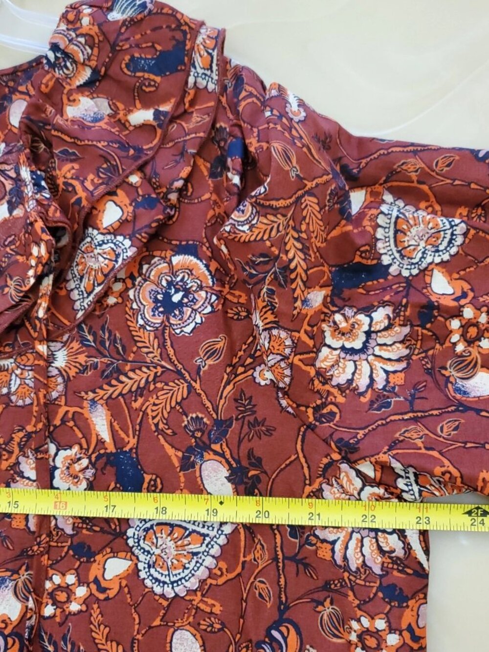A Loves A Boho Victorian Ruffle Neck Platter Collar Floral Blouse Size XL - Picture 10 of 16
